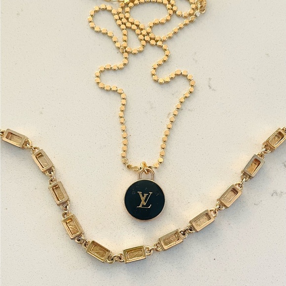 Upcycled Jewelry - Luxury Double Sided Logo Zipper Pull Necklace